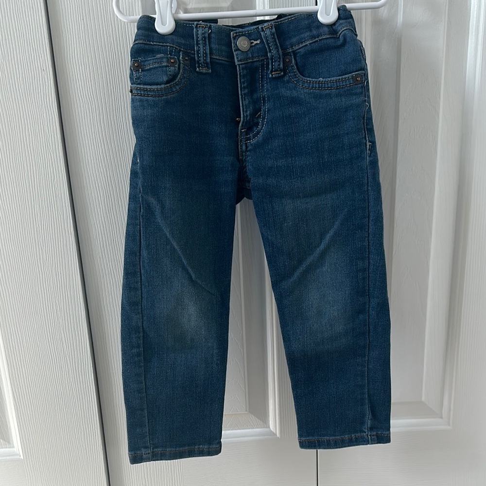 Levi's 502 3T Blue Straight-Leg Jeans with Durable Denim